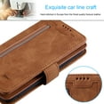 thumbnail image 6 of Dteck Wallet Case for iPhone 14 Pro Max 6.7 inch,Magnetic Handbag Zipper Pocket PU Leather Cover Flip with 9 Card Slots and Wrist Strap Folio TPU Inner Stand Case,Brown, 6 of 7