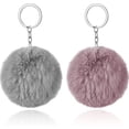thumbnail image 1 of llaveros con pompones, pompones sintéticos esponjosos, adorno de peluche suave, accesorio colgante para niñas y mujeres., 1 of 5