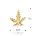 thumbnail image 3 of Ioka-14K Yellow Gold Marijuana Leaf Charm Pendant with 1.4mm Flat Open Wheat Chain Necklace - 18", 3 of 4