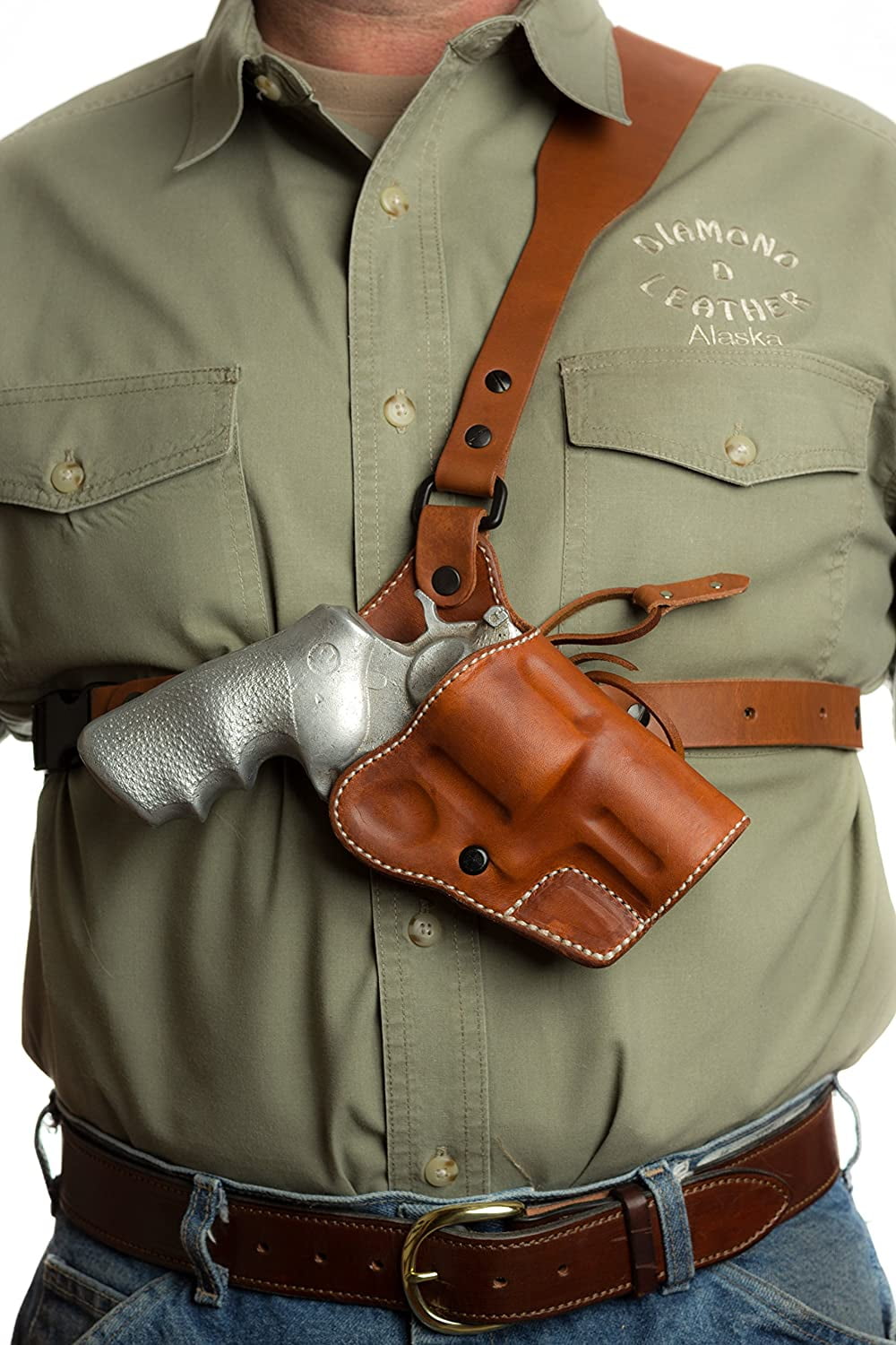 Diamond D Guides Choice Chest Holster, Leather, Double Stitched, Gun Holsters & Holders