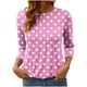 thumbnail image 2 of Heisall Women's T-Shirts 3/4 Sleeve Round Neck Loose Casual Striped Non-positional Print Spring/Autumn Fashion, 2 of 7