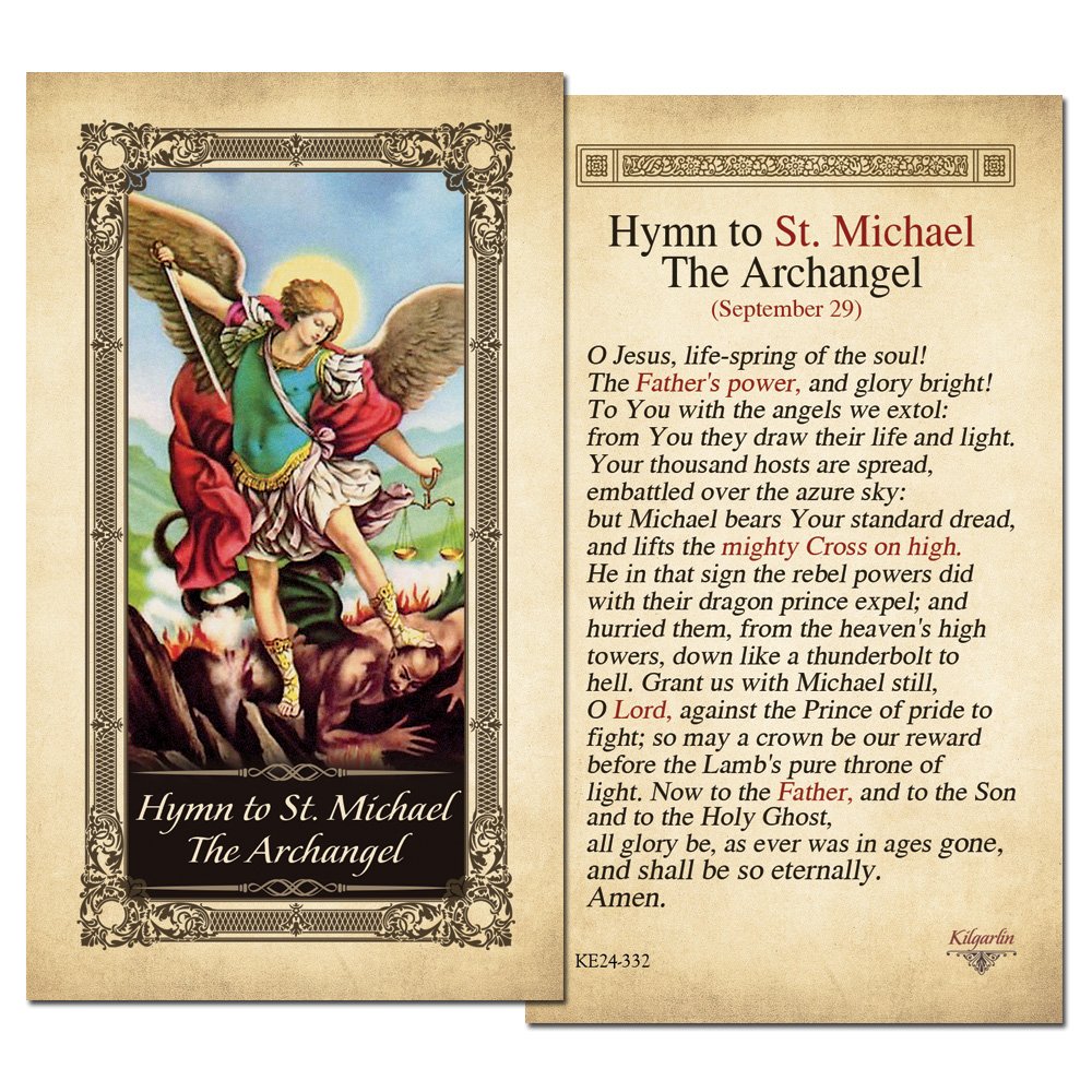 Hymn to St. Michael the Archangel Laminated Prayer Card ...