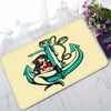 PKQWTM Pretty Siren Mermaid Pin Up Girl Sitting Anchor Sailor Home Decor Floor Mat Area Rug Doormat Size 18x30 Inches