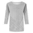 thumbnail image 5 of ZDNIXIAN Womens Long Sleeve Shirts Tops ,Crew Neck Long Sleeve Casual Shirt, Loose Fit Mixed Stripe Pullover Top, Lightweight Relaxed Fit Daily Fashion Tunic, 5 of 5