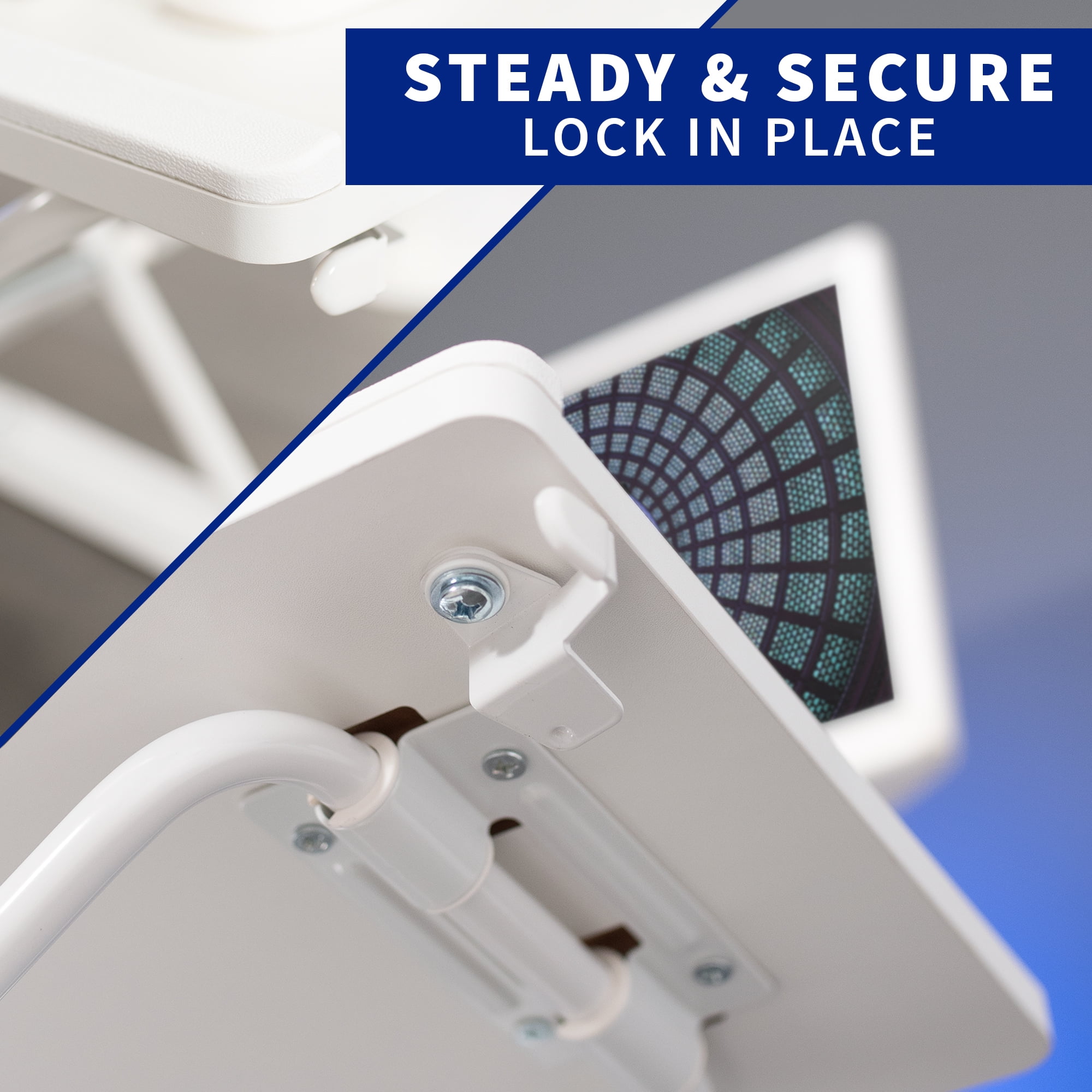 VIVO White Ergonomic Heavy-Duty Scissors Lift Keyboard and Mouse Riser 27"