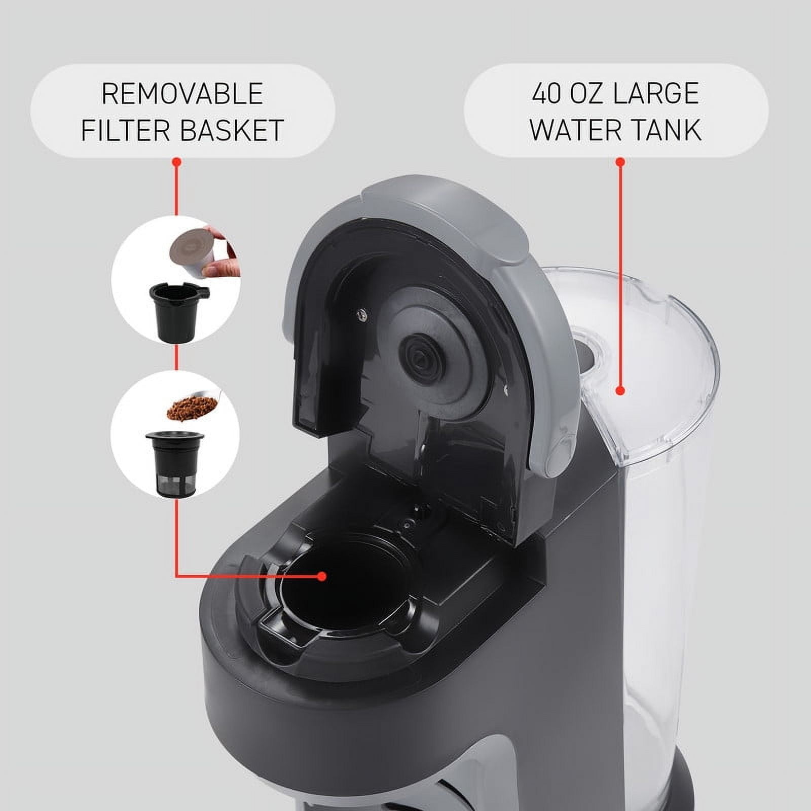 Elite Cuisine EHC352 Rapid Brew Technology 2-in-1 Capsule Coffee Maker