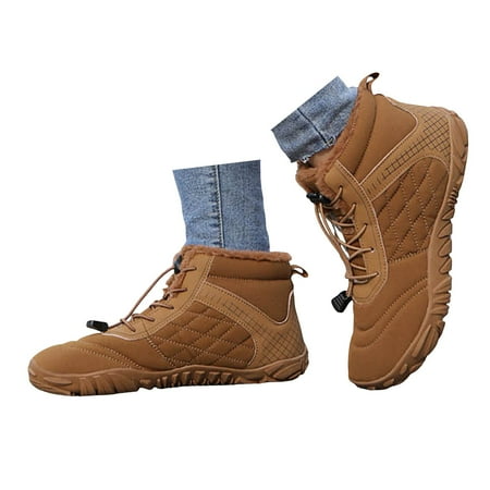 Oyedens Barefoot Shoes Women s Men s Plush Wide Toe Winter Hiking Snow Boots Water Trail Running Sneakers