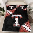 thumbnail image 2 of Manfei Monogrammed T Theme Full Size Sheets,Rugby Football Sport Bed Sheets,Boys Ball Game Sheet Sets For Teens,Ultra Soft Bedroom Decor,4 Pieces, 2 of 7