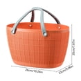 thumbnail image 3 of YYV Cadeaux Panier d'Achats Polyvalent Tissé à la Main Sac Fourre-Tout de Pique-Nique avec Poignée Découpée Design Panier d'Épicerie Réutilisable Sac de Marché Rangement de Pique-Nique à la Plage, Style Osier, Panier de Pique-Nique, 3 of 6