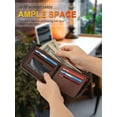thumbnail image 6 of Deago Pretty Zip-Around Bifold PU Leather Wallet Men Vintage Bifold Wallets, Brown, 6 of 9