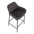 thumbnail image 7 of Daniella Industrial Fixed-Height Bar Stool In Black Metal And Charcoal Fabric - Set Of 2, 7 of 7