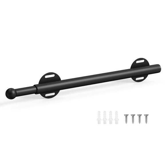 13-Inch Pull-Out Valet Rod, Azcom Telescopic Closet Rod for Wardrobes (Includes Screws)–Black