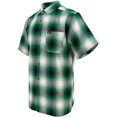 thumbnail image 2 of G-Style USA Western Casual Plaid Short Sleeve Button Up Shirt SS30 - Green - 4X-Large, 2 of 5