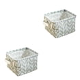 thumbnail image 1 of Destyer Cotton Linen Desktop Storage Basket Sundries Storage Box Space-Saving Bag Organizer, Blue No.02 2PCS, 1 of 6