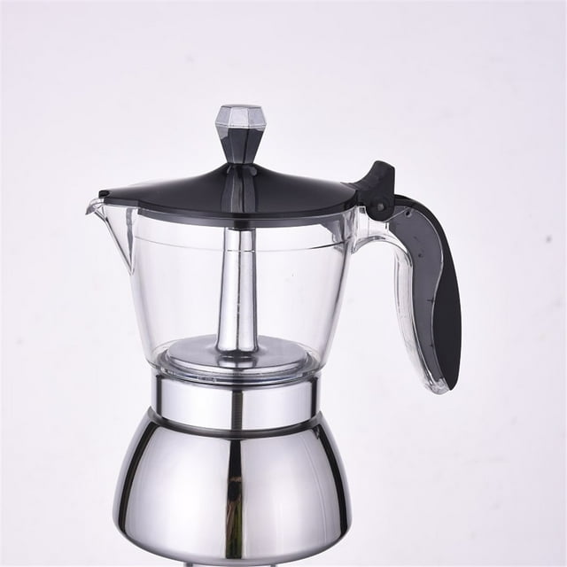 Strong Coffee Maker, Moka Pot Premium Crystal Shape Top Coffee, 4 cup, Classic Italian coffee maker for Coffee Lover