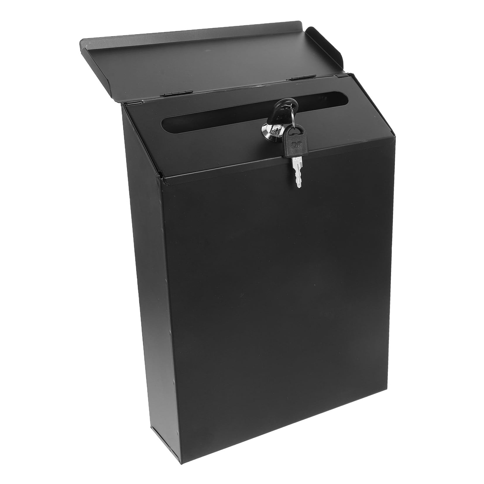 FRCOLOR 1Set Locking Mailbox Rectangular Black for Outdoor Mailboxes Collection