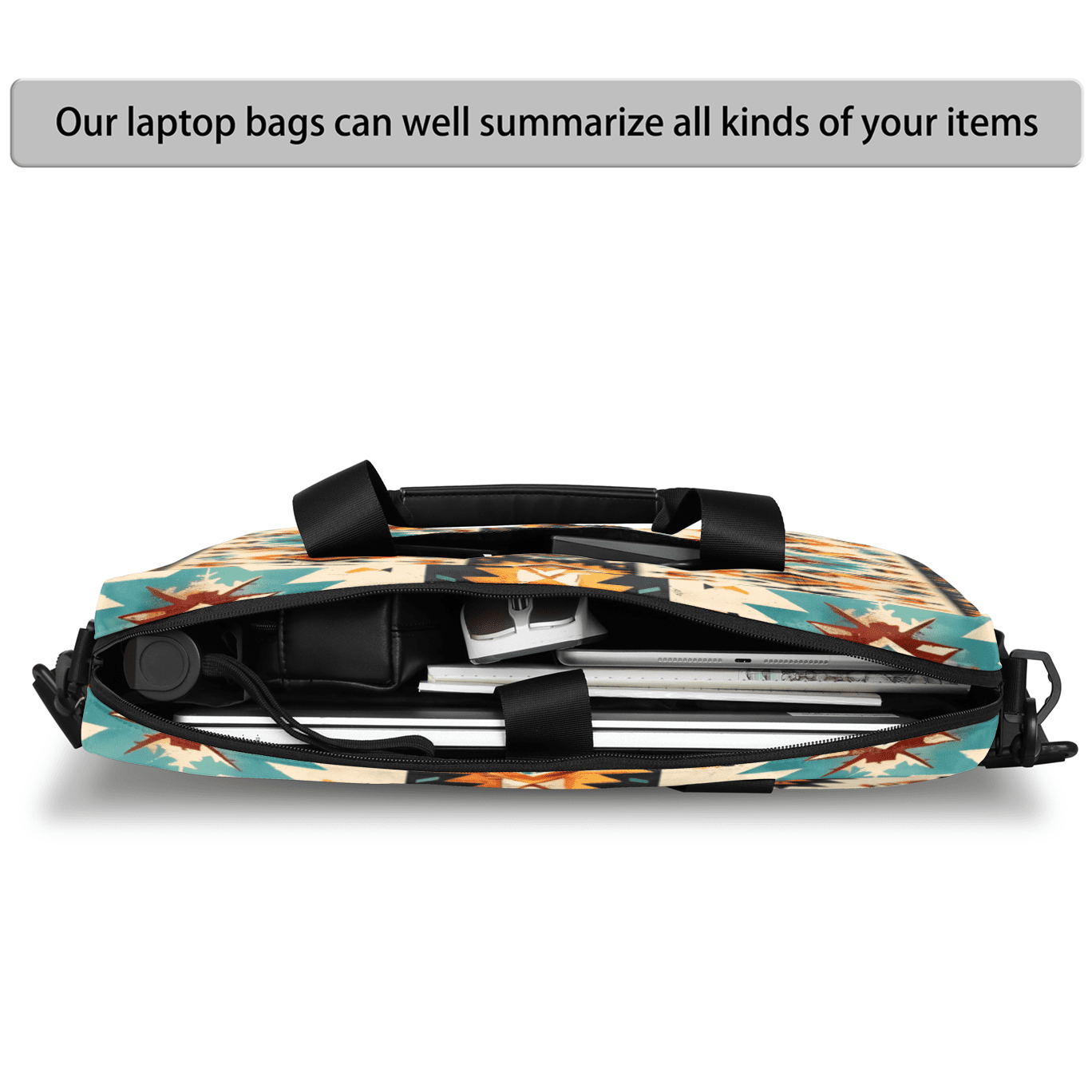Herdesigns Boho Aztec Western Laptop Bag for Women Men, Computer Case Briefcase Messenger Bags, 15-15.6 inch Laptop Sleeve Shoulder Bag