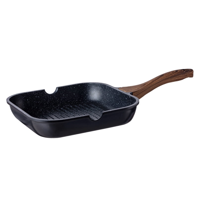 Non-stick grillpanna (med räfflor - 24 28 18 cm) - Smidd aluminium ...