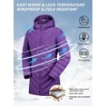 thumbnail image 4 of CAMEL Women's Plus Size Puffer Jacket Quilted Winter Coat Warm Hooded Winter Jacket Parkas Outerwear Purple M, 4 of 10