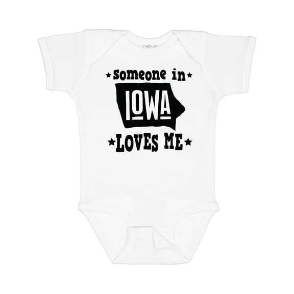 Inktastic Someone in Iowa Loves Me Souvenir Boys or Girls Baby Bodysuit