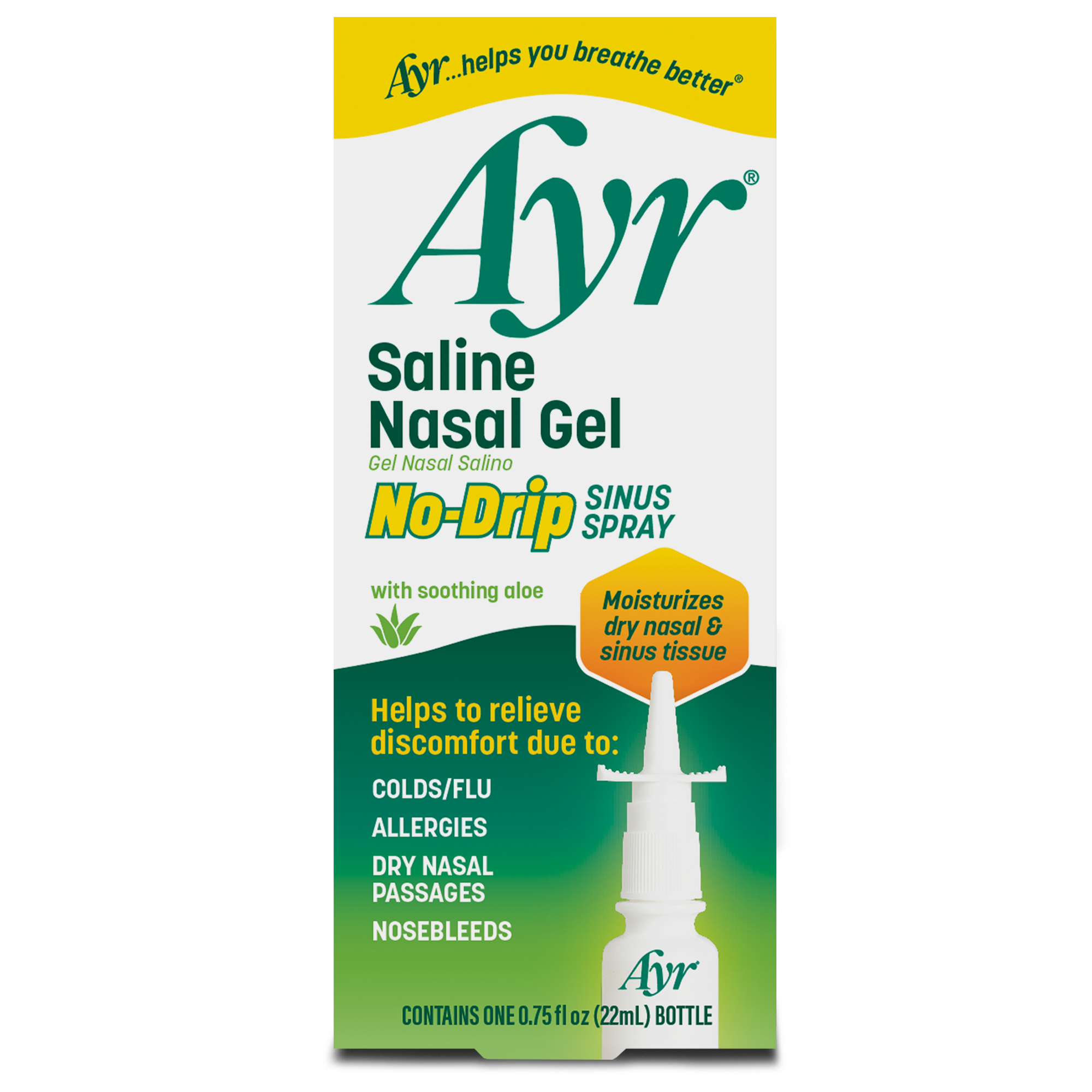 Ayr Saline Nasal Gel No-Drip Sinus Spray
