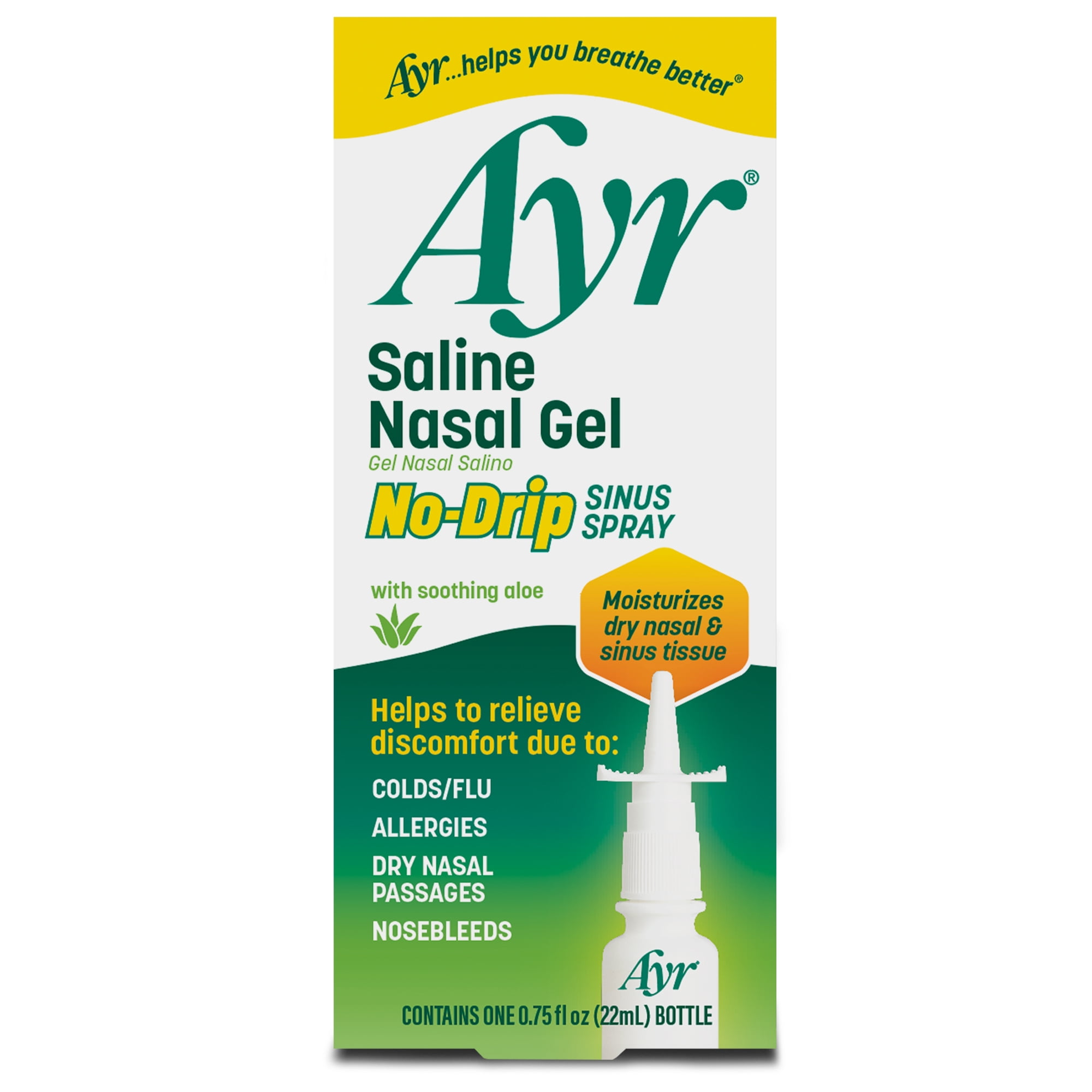 Ayr Saline Nasal Gel No-Drip Sinus Spray