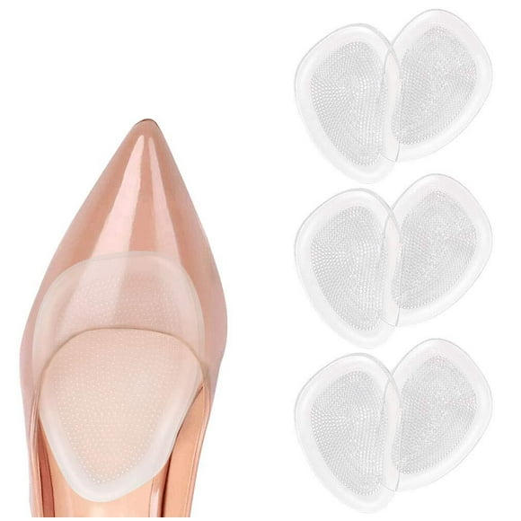 High Heel Pads, 3 Pairs Metatarsal Pads for Women, Reusable Ball of Foot Cushion, Forefoot Gel Insoles Prevent Blisters and Calluses