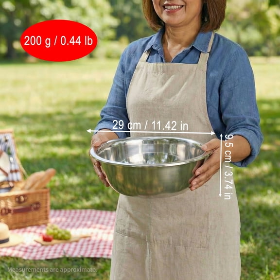 Stainless Steel Basin, Large Thickened Round Metal Wash Basin, Multi-Purpose Mixing Bowl for Kitchen And Home, 11.42/13.78/15.35inch