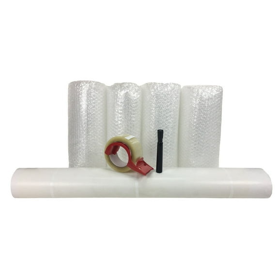 ValueSupplies by uBoxes Packaging Supplies Kit Newsprint, Bubble Cushion, Tape, Dispenser Marker