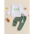 thumbnail image 3 of Baby Toddler Boys 1st Birthday Dinosaur Clothing Set 6 12 18 Months Long Sleeve Round Neck Sweatshirt Long Pants 2-Pieces Fall Outfits, 3 of 9