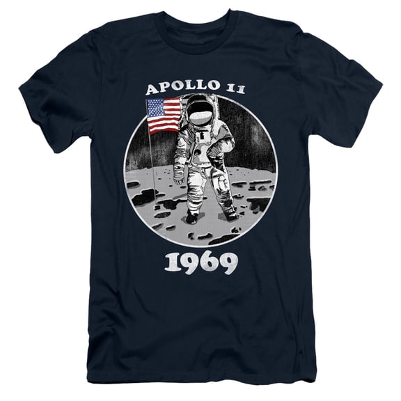 Nasa Not Fake Adult 30/1 T-Shirt Navy