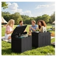 thumbnail image 5 of SONGMY 31 Gallon Resin Deck Box Waterproof Indoor Outdoor Storage Boxes for Patio Furniture Cushions and Garden Tools (Black, 31gallon-2 Packs), 5 of 7