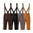 thumbnail image 5 of Lispipm Men Lederhosen Adjustable Strap Oktoberfest Outfit Traditional Retro Trousers for Beer Festival Daily Wear Brown M, 5 of 5