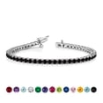 thumbnail image 1 of JeenMata Pulsera de Tenis de Corte Redondo de 3 Quilates Diseño de Eternidad, Chapado en Oro Blanco, para Mujer y Adulto, 1 of 6