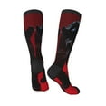 thumbnail image 3 of Zufioo Black Panther Red Background Print Long High Thigh Socks Knee-High Warm Stocking Women Boot Sock Leg Warmer High Socks for Daily Wear, Cosplay, 3 of 6
