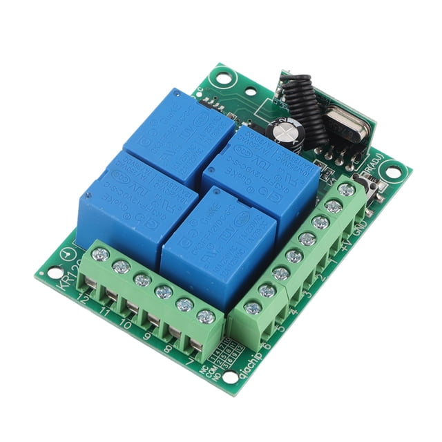 Interruptores remotos inalámbricos, interruptor remoto inalámbrico DC12V 4‑CH 433MHZ Interruptor remoto inalámbrico probado y confiable