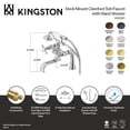 thumbnail image 4 of Kingston Brass KS228ORB Kingston Three-Handle 2-Hole Deck-Mount Clawfoot Tub Faucet with Hand Shower in Oil Rubbed Bronze, 4 of 5