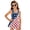 Distressed American Flag, variant on Girls One Piece Swimsuit with Skirt, Scoop Neck & V Back Fashion Swimming Bathing Suit Sleeveless 4th of July Beach Swimwear for Kids Age 8-9, Fashion American Flag Tie-dye
