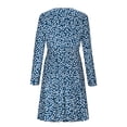 thumbnail image 4 of Neewe Fall Dresses for Women 2025 Boho Floral V Neck Long Sleeve Casual A-Line Mini Dress Sundress with Pocket, 4 of 7