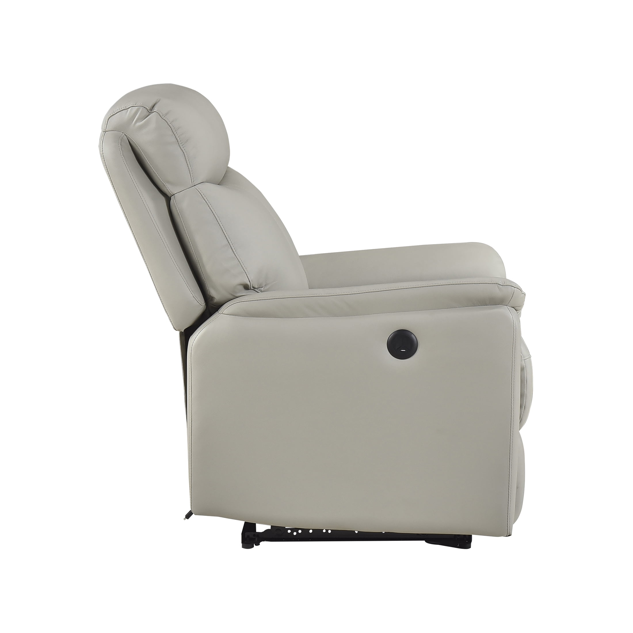 OakvillePark Sylviette Leather Match Power Reclining Chair, Light Gray