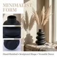 thumbnail image 2 of Unique Bargains Ceramic Modern Ripple Textured Decorative Vase Black 5.4"L x 5.4"W x 8"H, 2 of 5