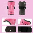 thumbnail image 3 of Buquapse 2 Pairs Kids Soccer Shin Guards with Socks, Shin Pads and Long Soccer Socks for 3-15 Years Youth Boys and Girls, Lightweight and Breathable Soccer Protection Equipment(Pink + Rose Red), 3 of 7