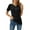 Black, variant on ZHENWEI Women's Puff Short Sleeve Tops Casual Crewneck Tee Shirts Classic Ribbed Blouses