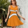 thumbnail image 7 of Clownfish Pattern Orange White Dress Summer Street Style Dresses Female Sleeveless Printed Sundress, 7 of 7