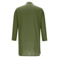 thumbnail image 5 of Gifts Dianli Shirts for Men Casual Solid Color Long Sleeve Button Round Neck Slit Shirt Blouse Lightweight Breathable Cotton-Blend Fashionable Simple Office Workwear Summer Casual, 5 of 6