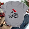 thumbnail image 2 of DWRGQD Valentines Women's T-Shirts Women's Valentine's Day SanValentine Print Round Neck Short-Sleeved T-Shirt Top Valentine's Day Clothing 2025 Romantic Trend Casual Wear L, 2 of 6