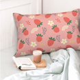 thumbnail image 4 of Salouo Strawberry Floral Pattern Pillow Cases,1PC Pillow Covers with Envelope Closure Decorative Pillow Case for Bed Couch,Pillows Not Included-14"x20", 4 of 6