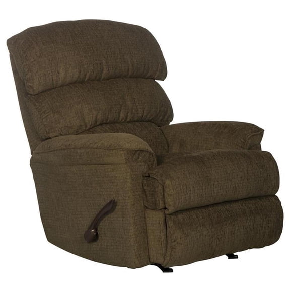 Bowery Hill Polyester Fabric Recliner in Coffee Brown Finish
