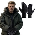 thumbnail image 2 of Winter Gloves for Men Outdoor Riding Touch Screen Texting Windproof Warm Sports Work Gloves for Cold Weather Anti-Slip Pvc Palm Fleece Lining, 1 Pair of Gloves, 2 of 4