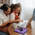 thumbnail image 2 of 3dRose, Cute Happy Cartoon Panda Print on Purple Fur Print Background, MousePad, 2 of 7